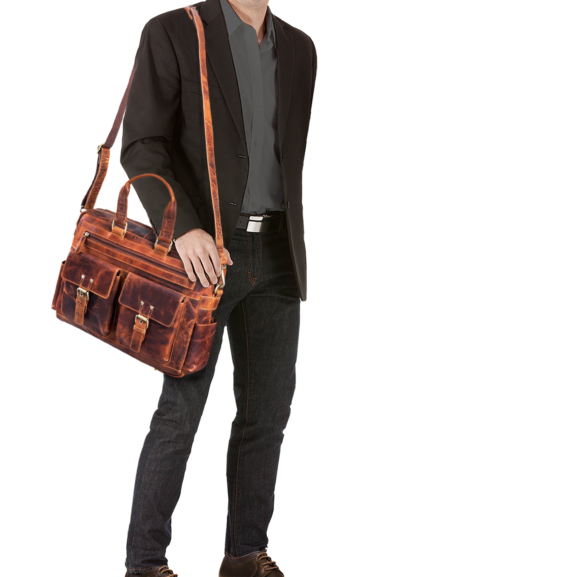 XL Ledertasche Herren Vintage