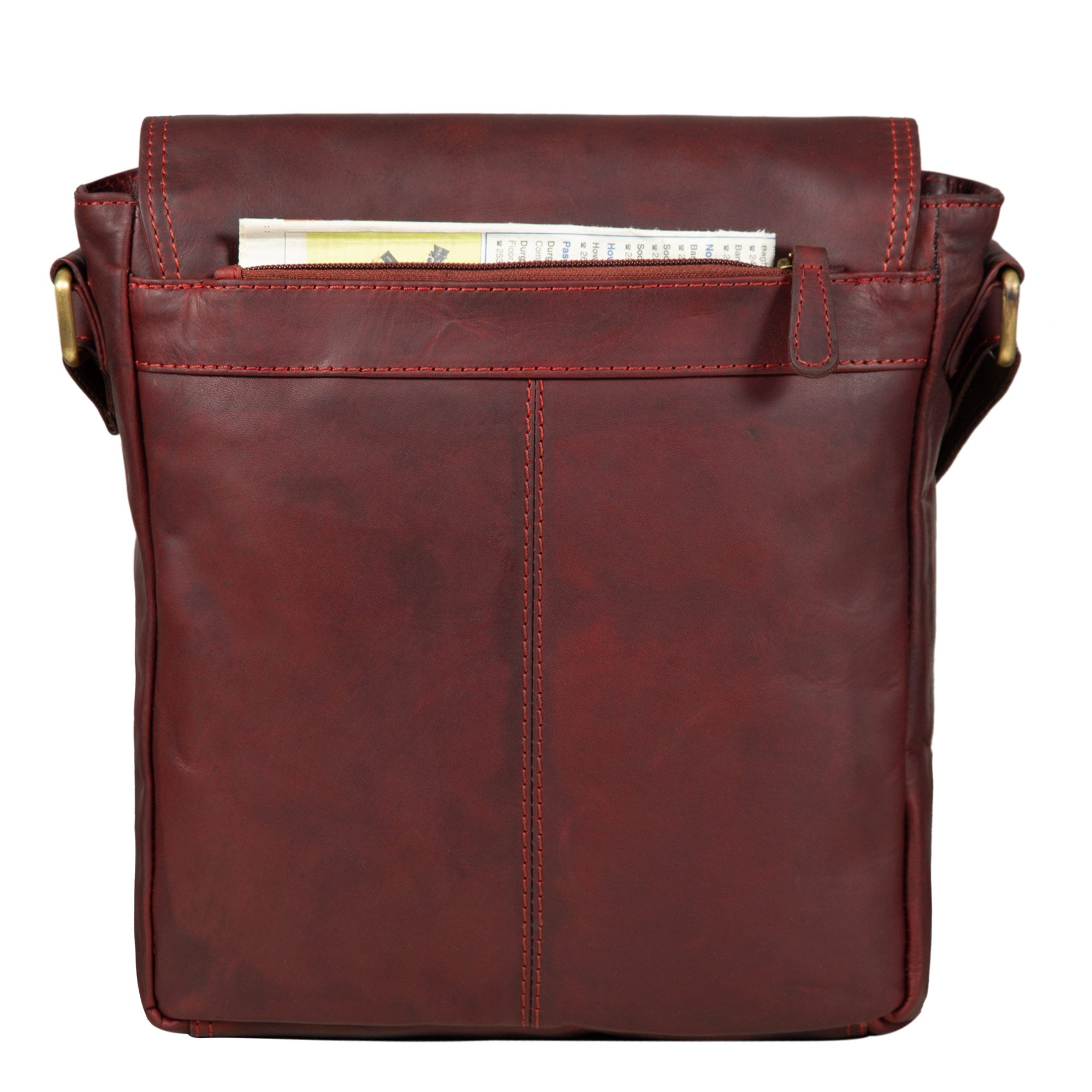 rote-Leder-Schultertasche