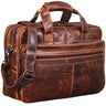 Segunda opción "Atlantis" Maletín de cuero vintage para portátil de 15 6”