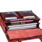 Lehrertasche Laptop Notebook Leder rot XL