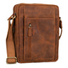 "Irving" Bolsa Vintage de Cuero Marrón Pequeña para Hombro 10.1"