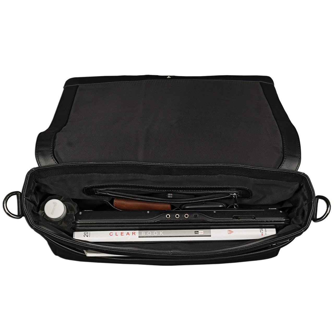 Messenger Bag Leder groß Notebook Netbook schwarz