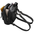 Schwarzer Mini Rucksack Leder 