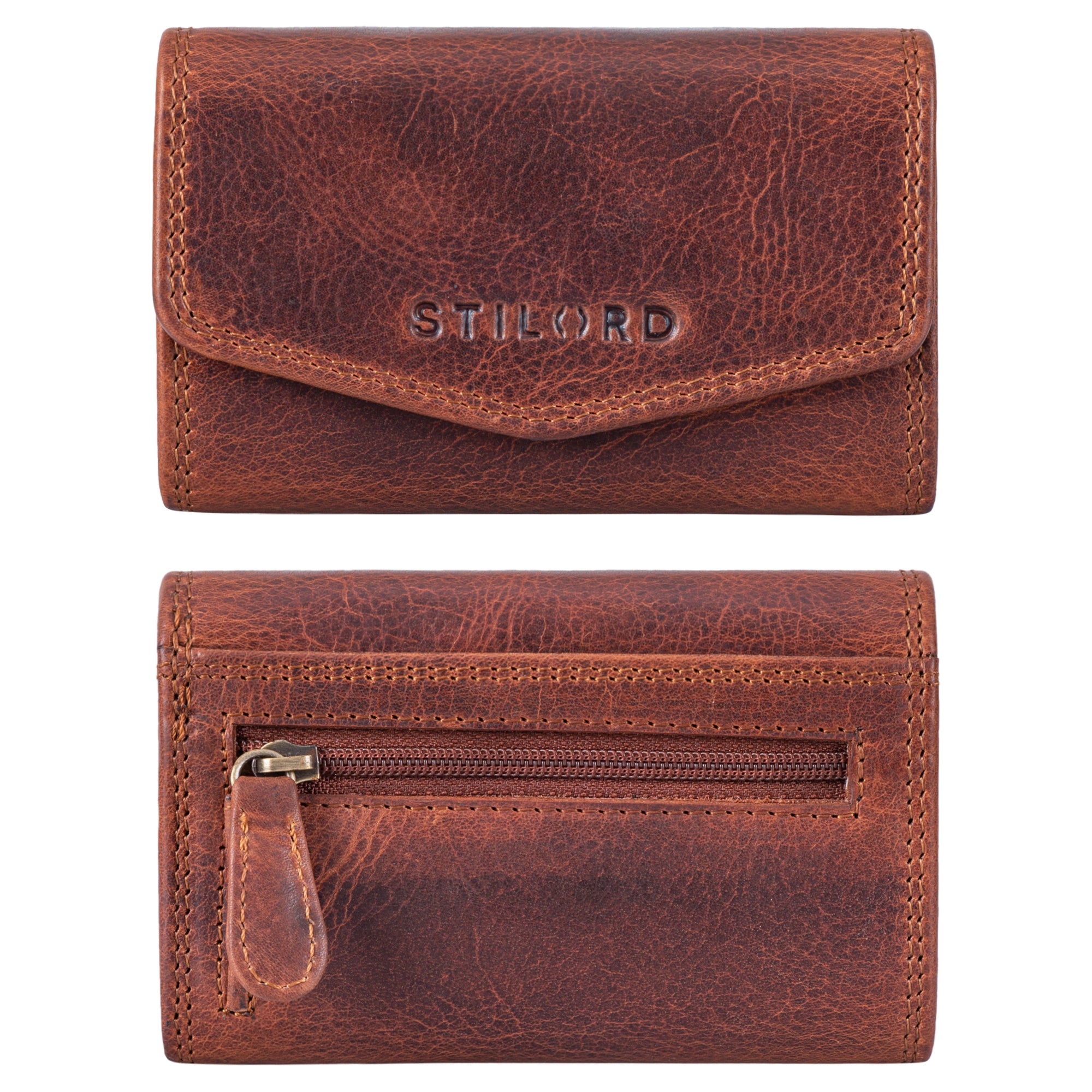 Dünne Geldbörse Herren Echt Leder braun