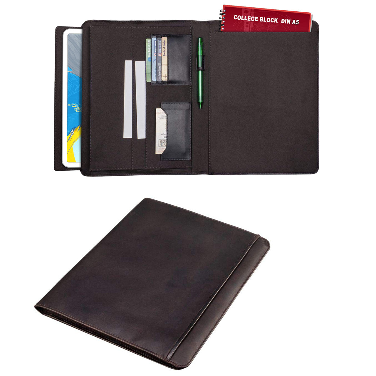 Notizmappe Organizer echtes Leder