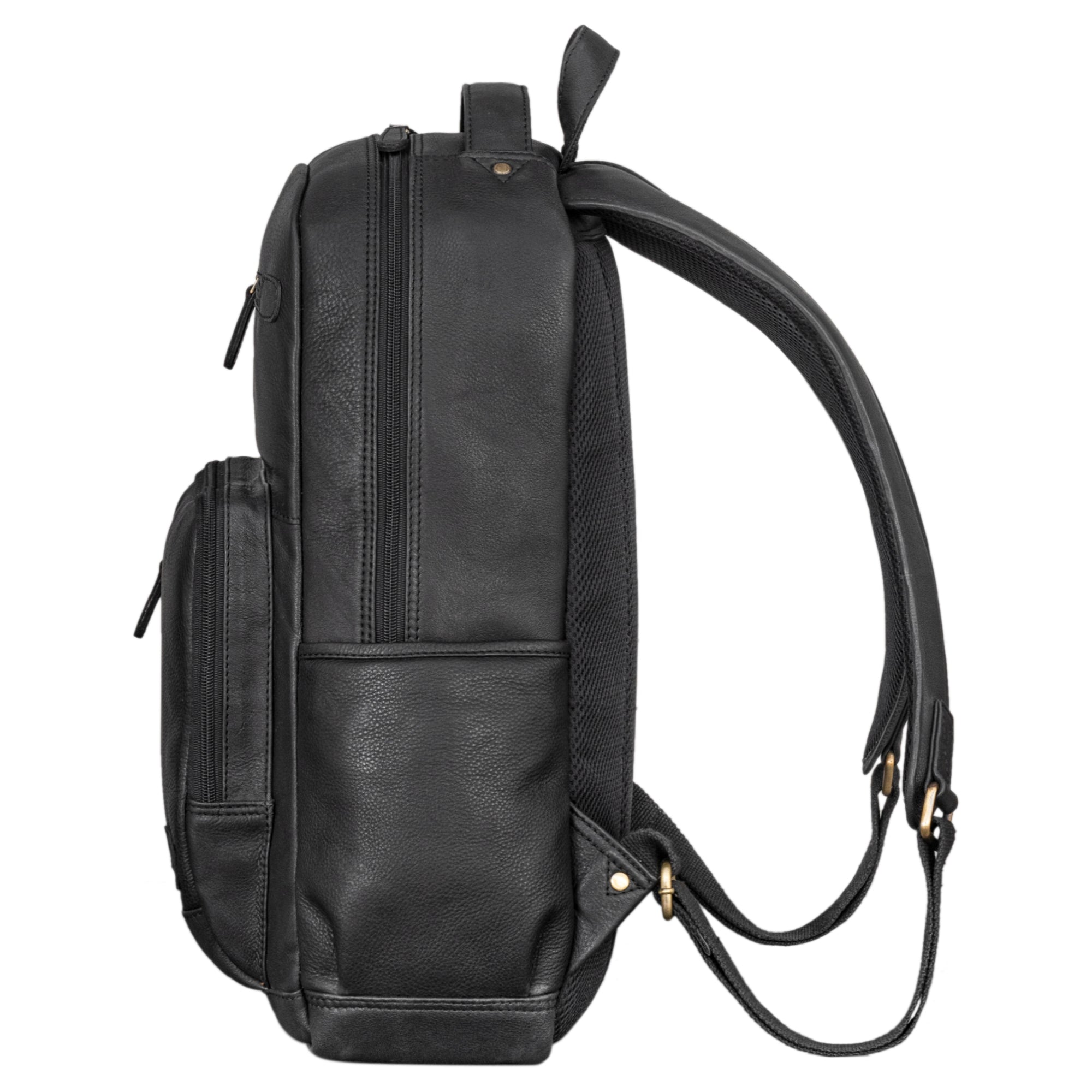 Notebookrucksack 14 Zoll Leder schwarz