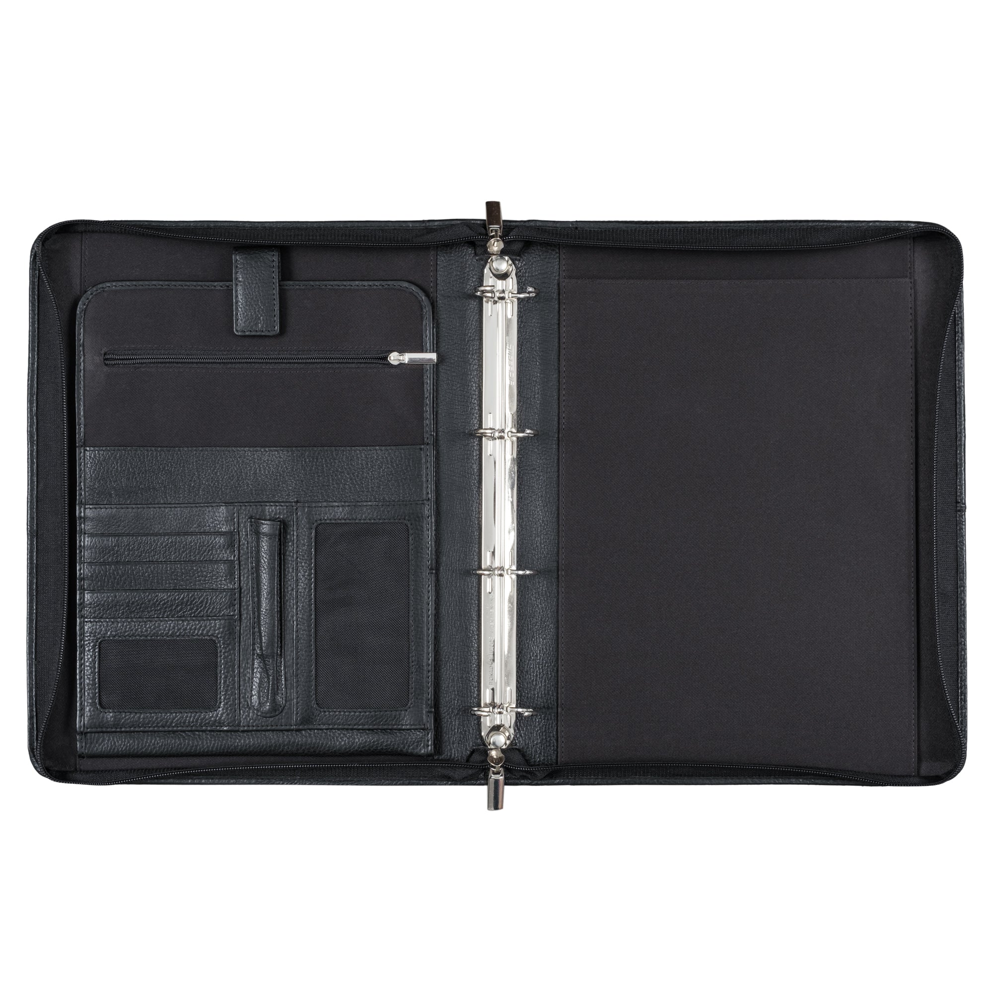 Leder Organizer Mappe schwarz