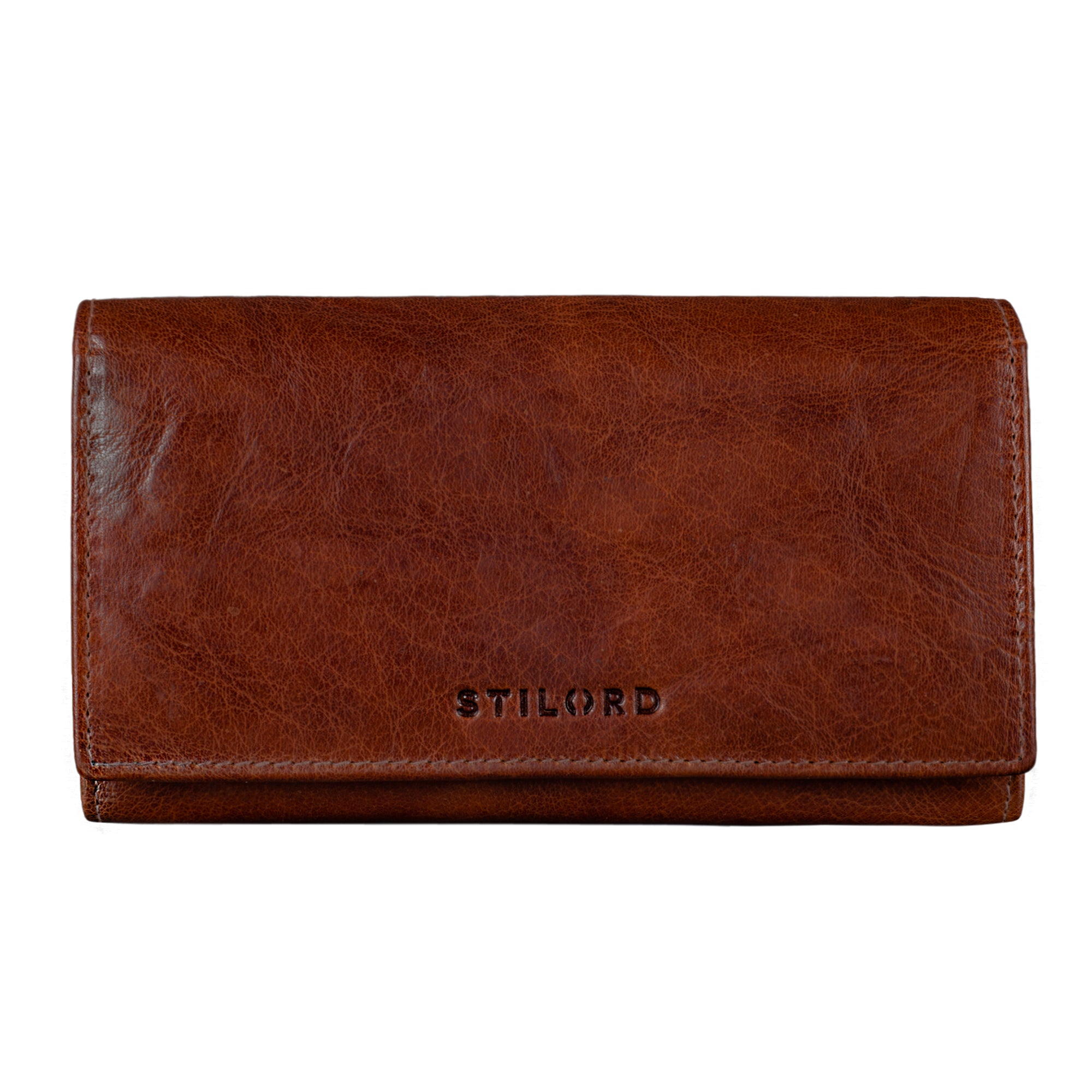 Geldbeutel Damen Cognac-Braun Leder