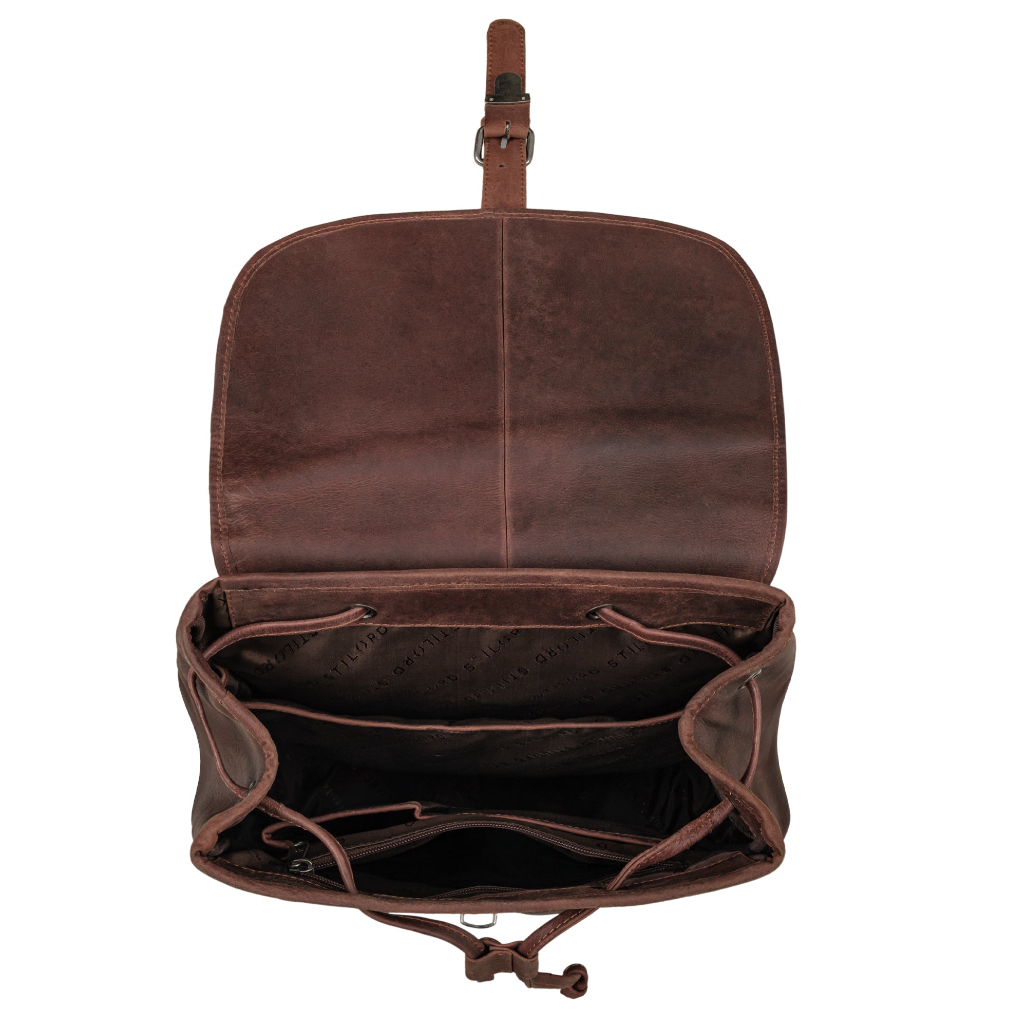 Vintage Rucksack Damen Leder groß dunkelbraun
