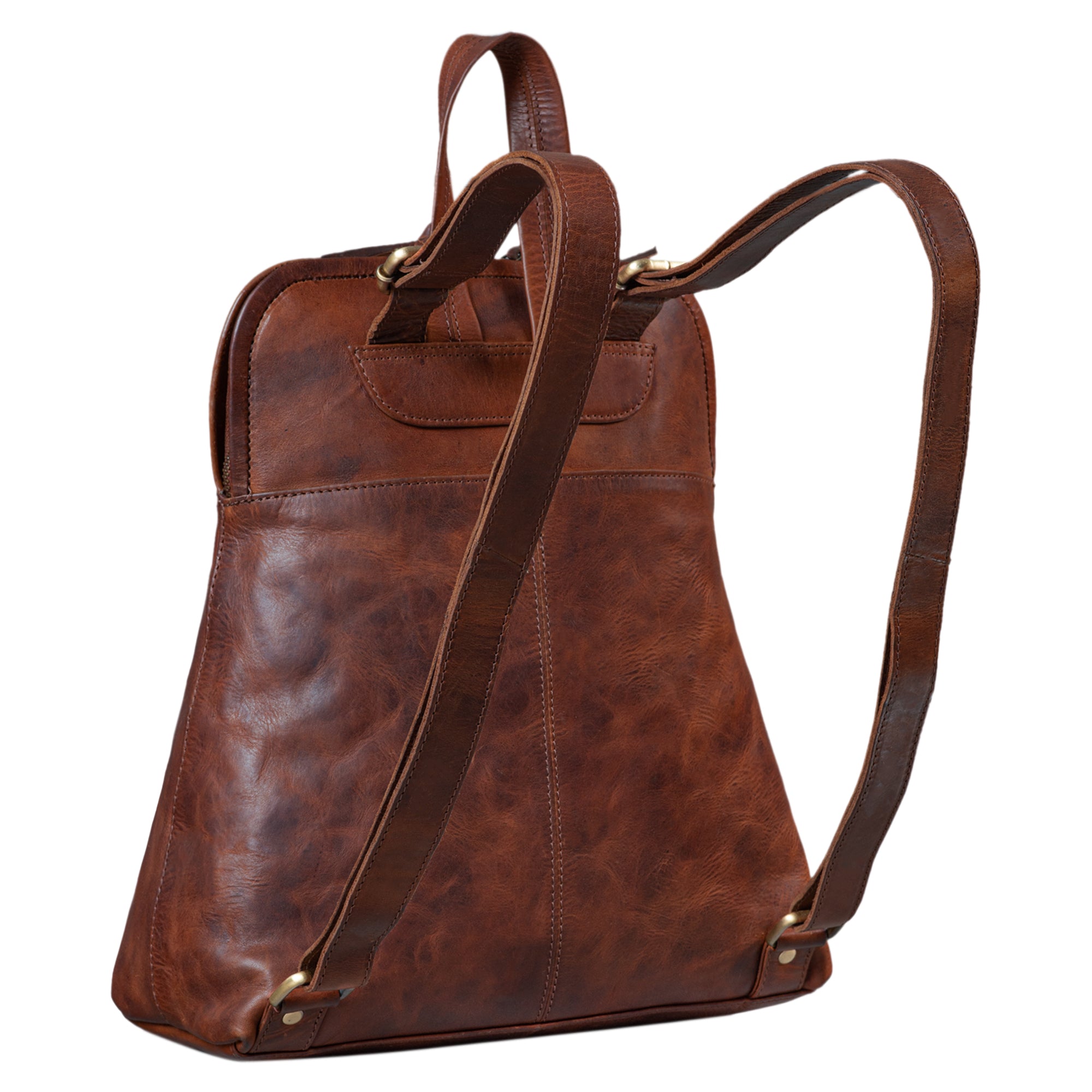 Vintage Rucksack Handtasche Leder braun