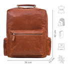 Lederrucksack Herren und Damen cognac braun