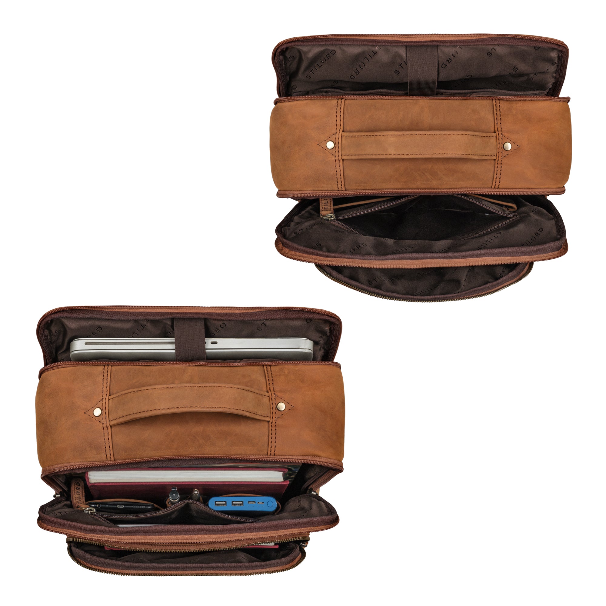 Großer Rucksack Leder Braun
