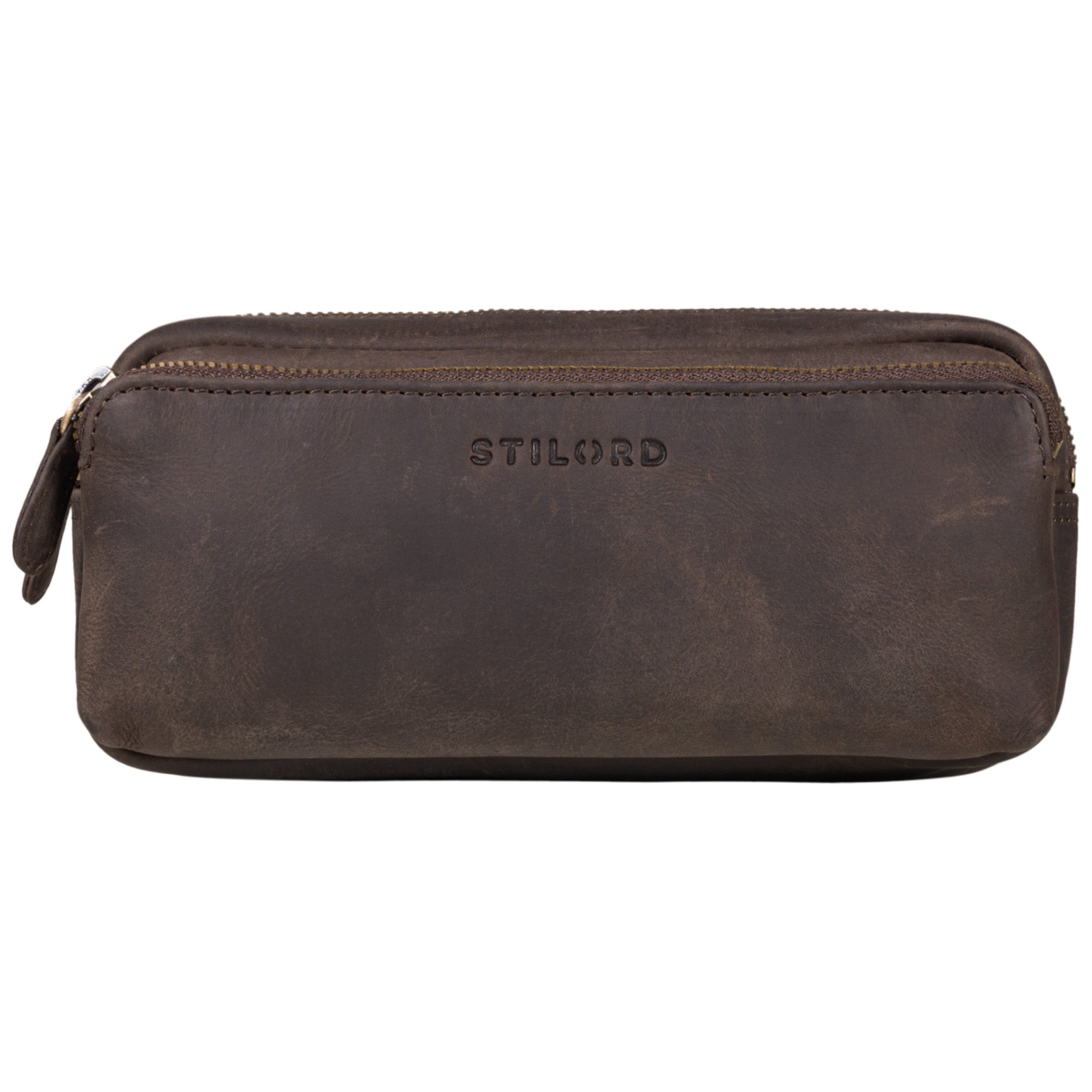 Leder Stifte Tasche Braun