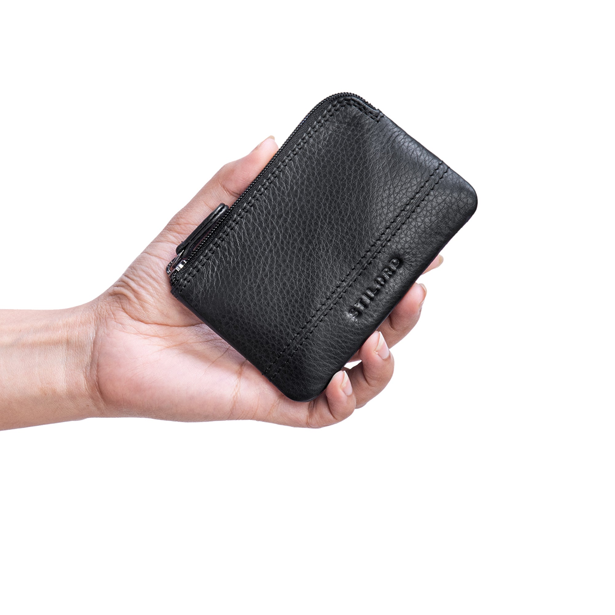 Etui für Schlüssel Herren Leder  schwarz