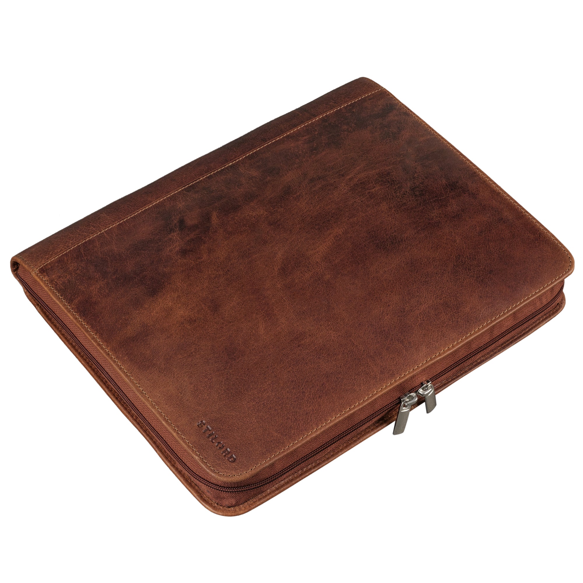 Leder Schreibmappe cognac