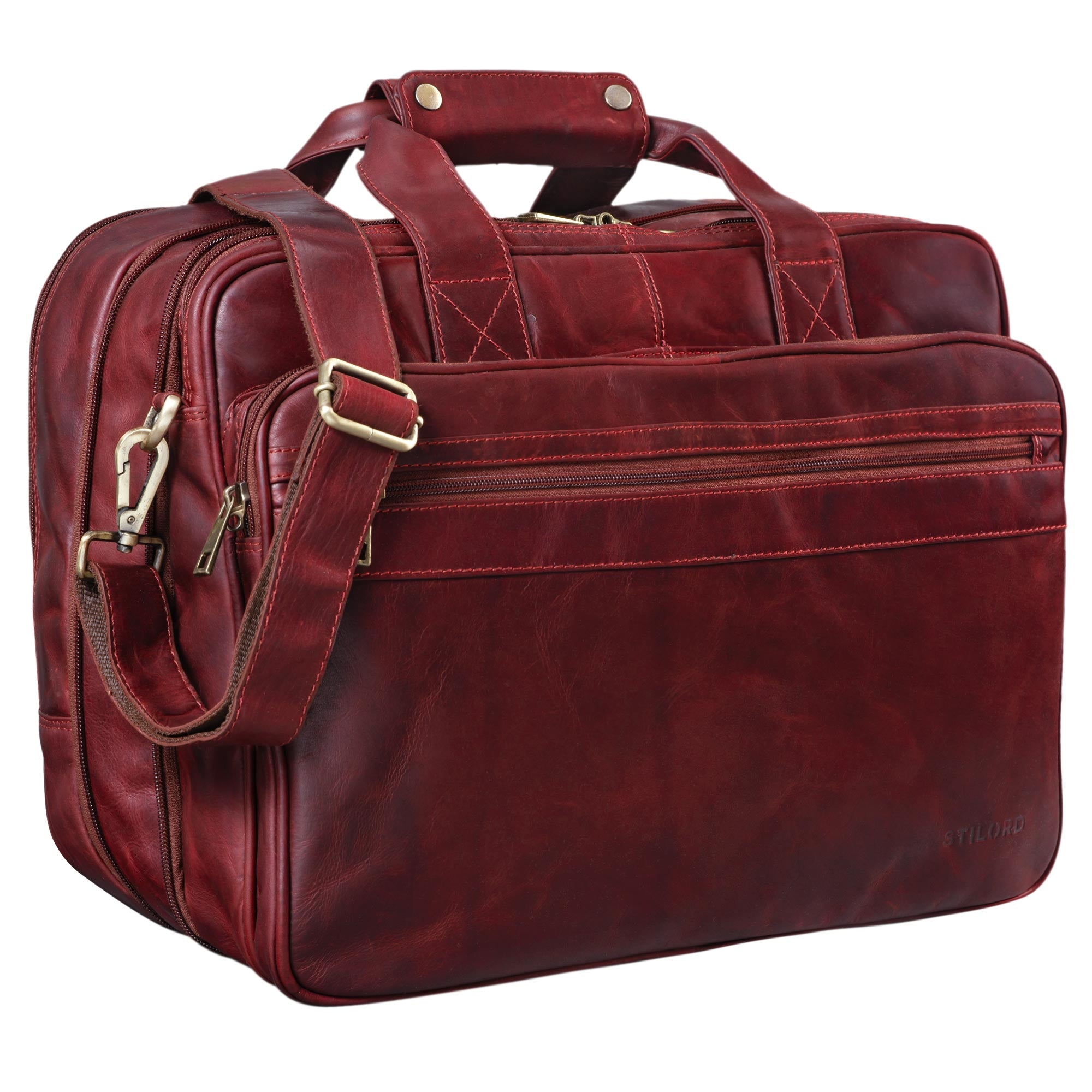 schultertasche damen echtleder rot