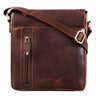 "Brady" Bolsa Messenger de Cuero Marrón Pequeña para Hombro