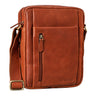 "Irving" Bolsa Vintage de Cuero Marrón Pequeña para Hombro 10.1"