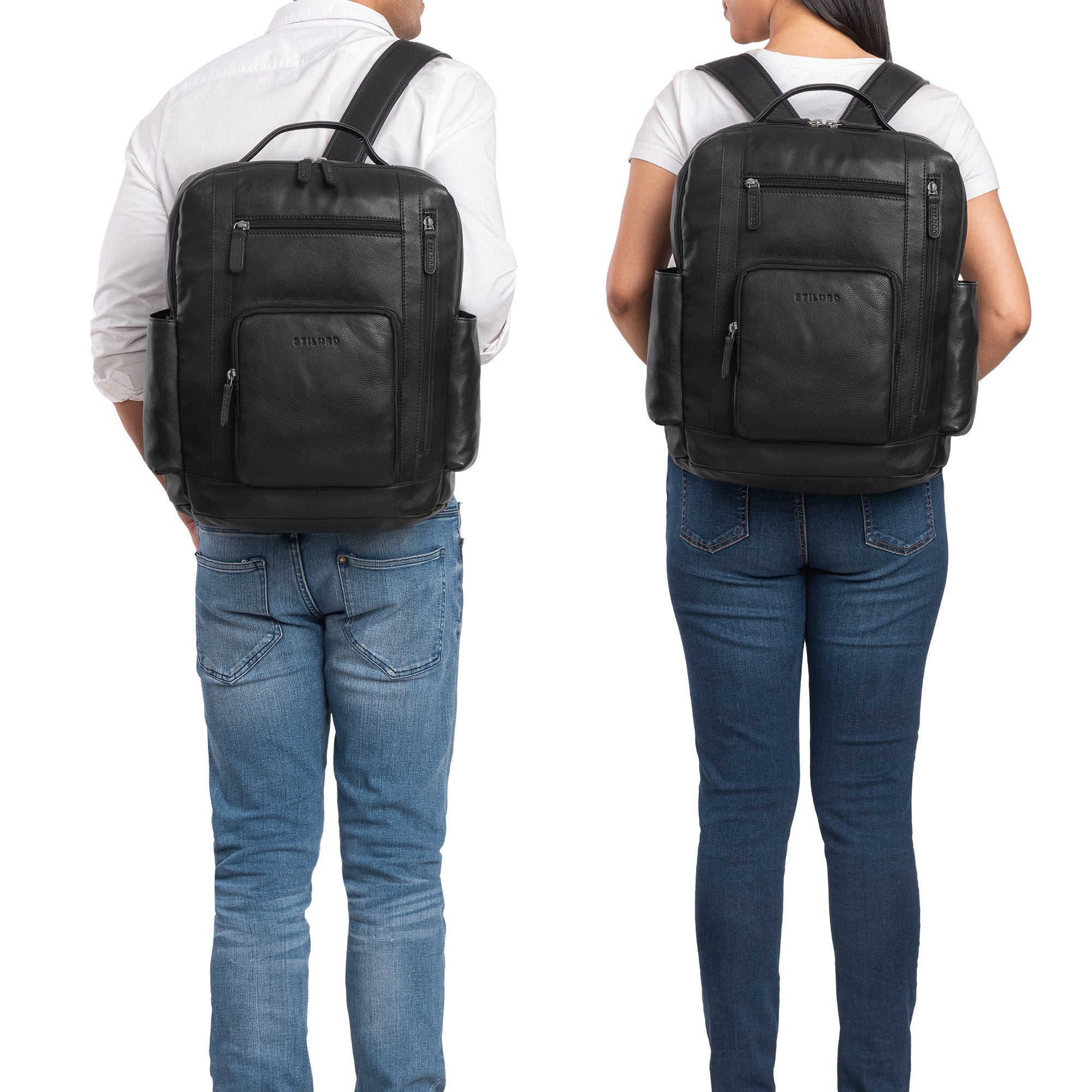 Vintage Rucksack Leder schwarz