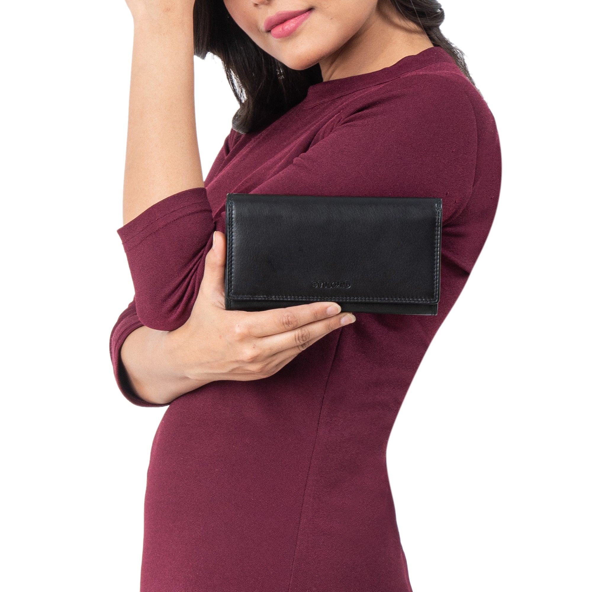 schwarze langbrieftasche