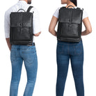 Rucksack Vintage Leder schwarz