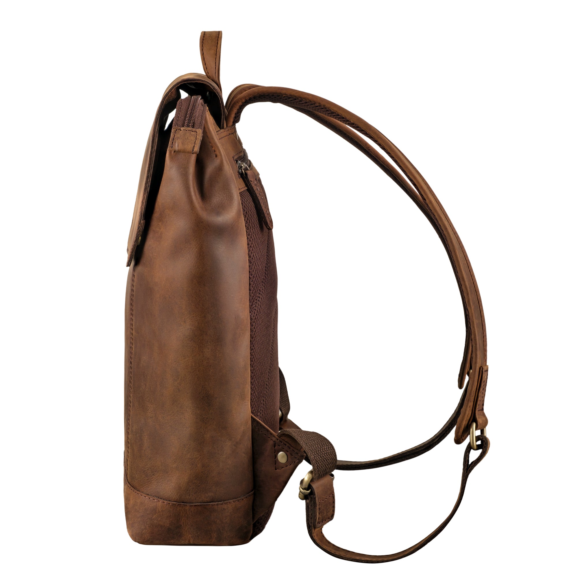 Rucksack Schule Leder braun