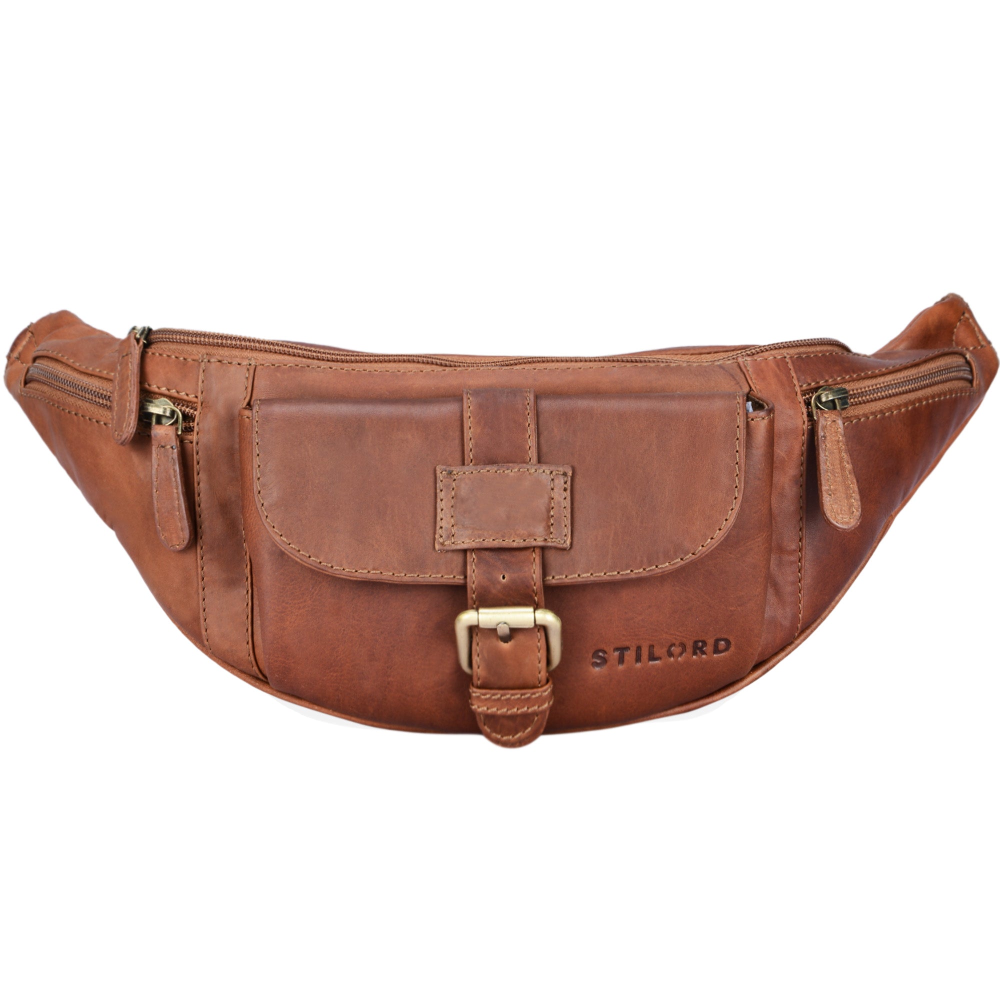 braune Bauchtasche Vintage aus Leder Herren Damen