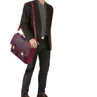 Leder Businesstasche rot - braun