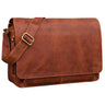 "Tom" Bolso Vintage De Cuero 15" Para Estudio, Oficina Y Universidad