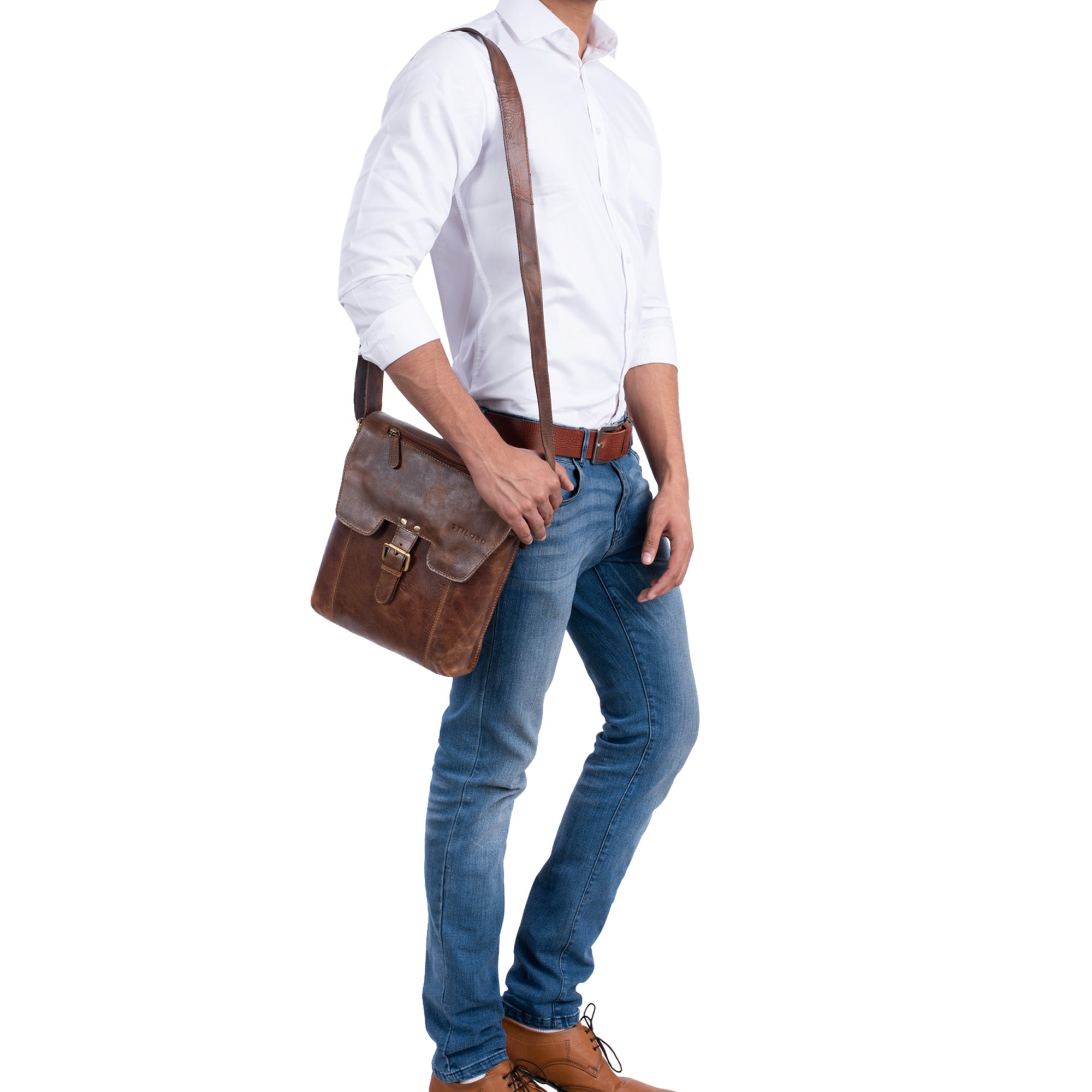 Herrentasche Leder Vintage braun