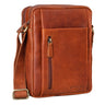 "Irving" Bolsa Vintage de Cuero Marrón Pequeña para Hombro 10.1"