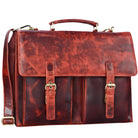 XL Ledertasche rot Vintage für Damen