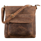 Vintage Umhängetasche Damen Leder braun