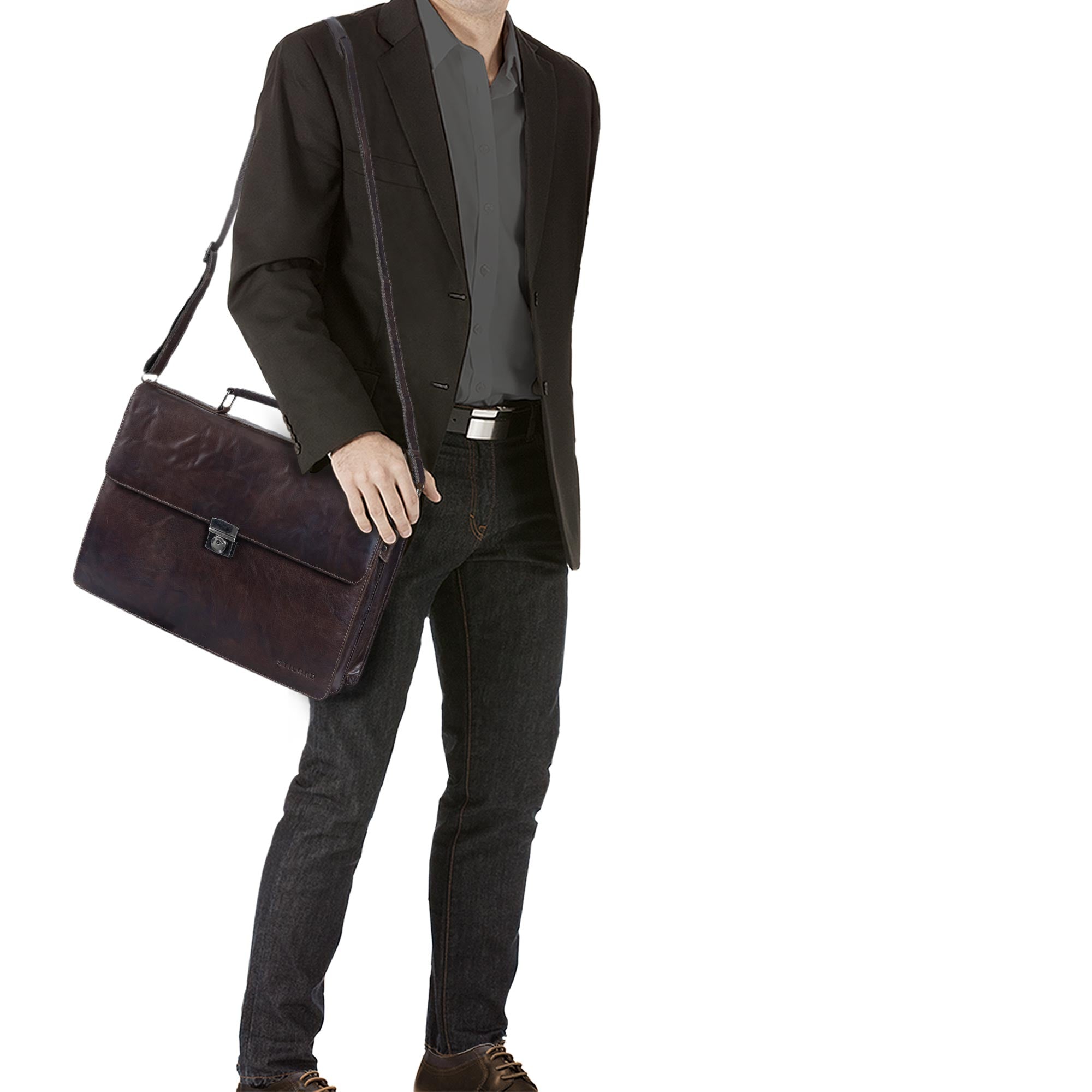 Business Umhängetasche Echtleder