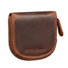 "Cash" Monedero Vintage Cuero con Cremallera Slim Cartera Pequeña