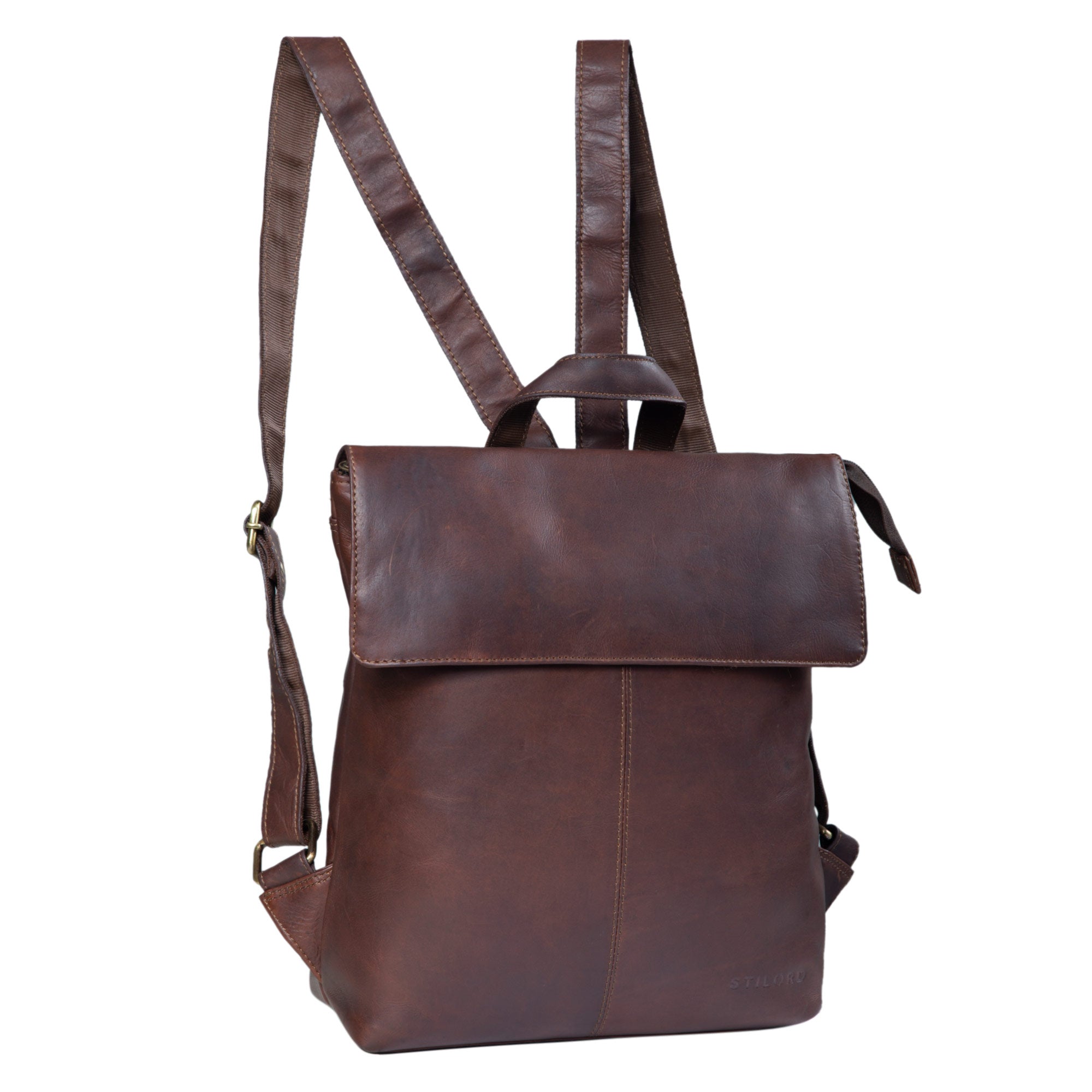 Klassischer Lederrucksack dunkel-braun