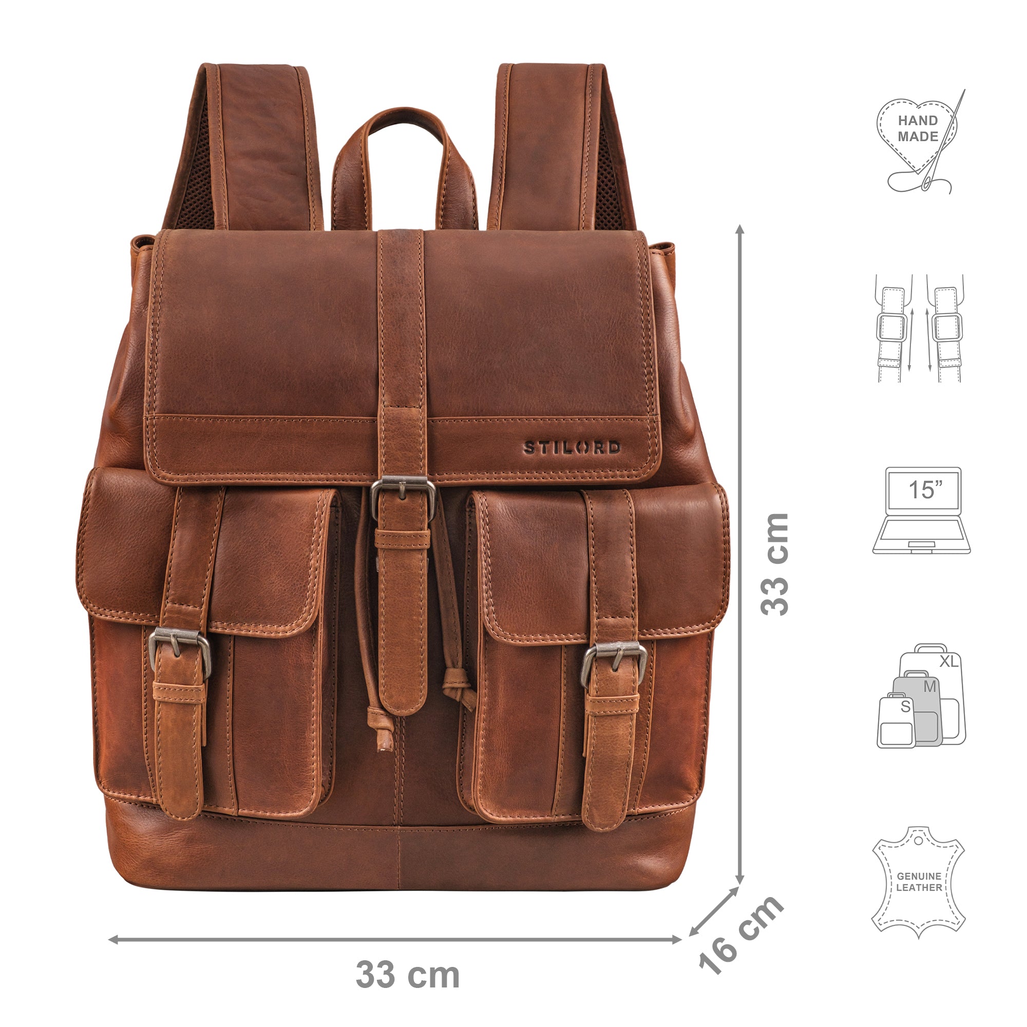 brauner Leder Wanderrucksack für Damen
