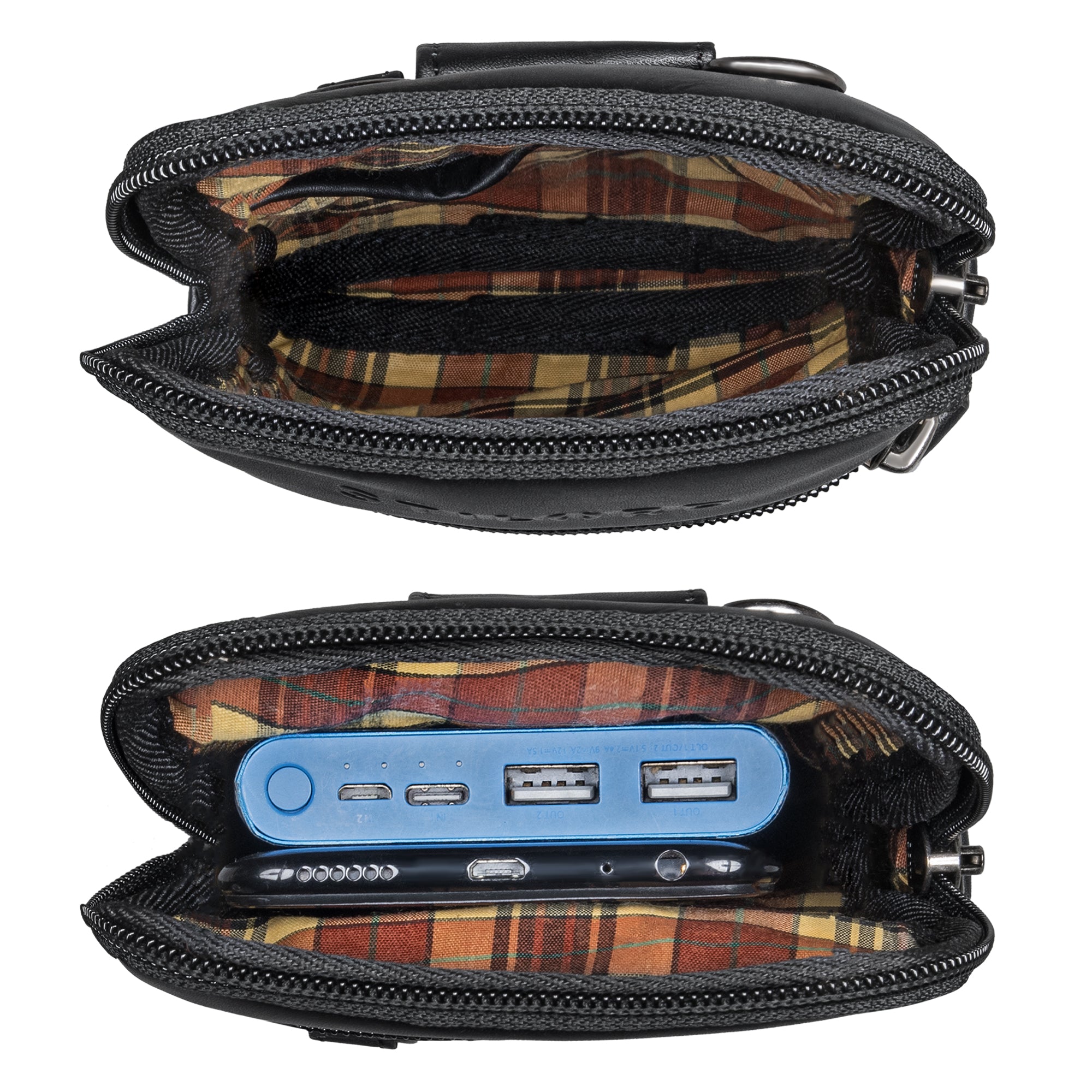 Leder Brustbeutel Damen Herren mit Gürtelschlaufe