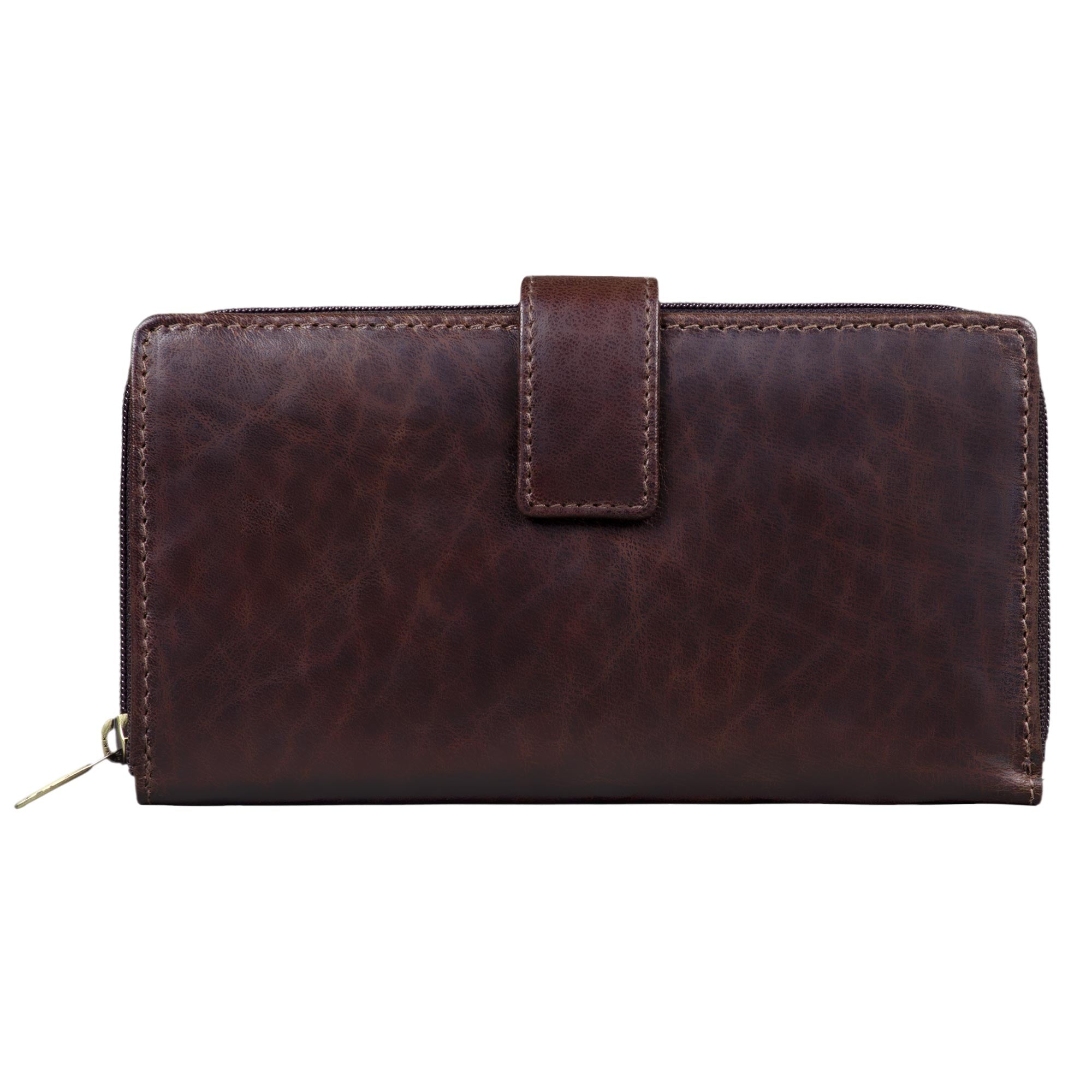 Elegante Ledergeldbörse groß braun