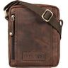 „Brandon“ Bolso De Cuero Marrón Hombre Bandolera Pequeña 7 Pulgadas