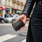kleine geldbörse mini damen leder schwarz