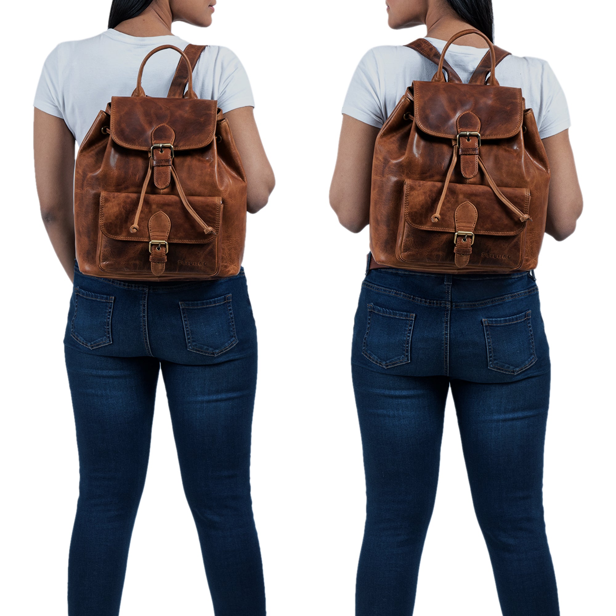 Echtleder Schulterhandtasche Vintage