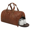 "Ventura" Bolsa de Viaje Grande de Cuero para Hombre Weekender 40L con Compartimento para Zapatos