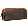 "Melissa" Estuche de Cuero Grande Vintage con Cremallera