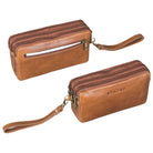 Männer Handtasche dunkel-braun Leder