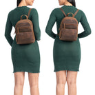 eleganter kleiner klassischer Rauleder Rucksack Damen Braun