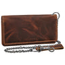 "Leonidas" Cartera Hombre Cuero con Cadena Protección RFID Vintage