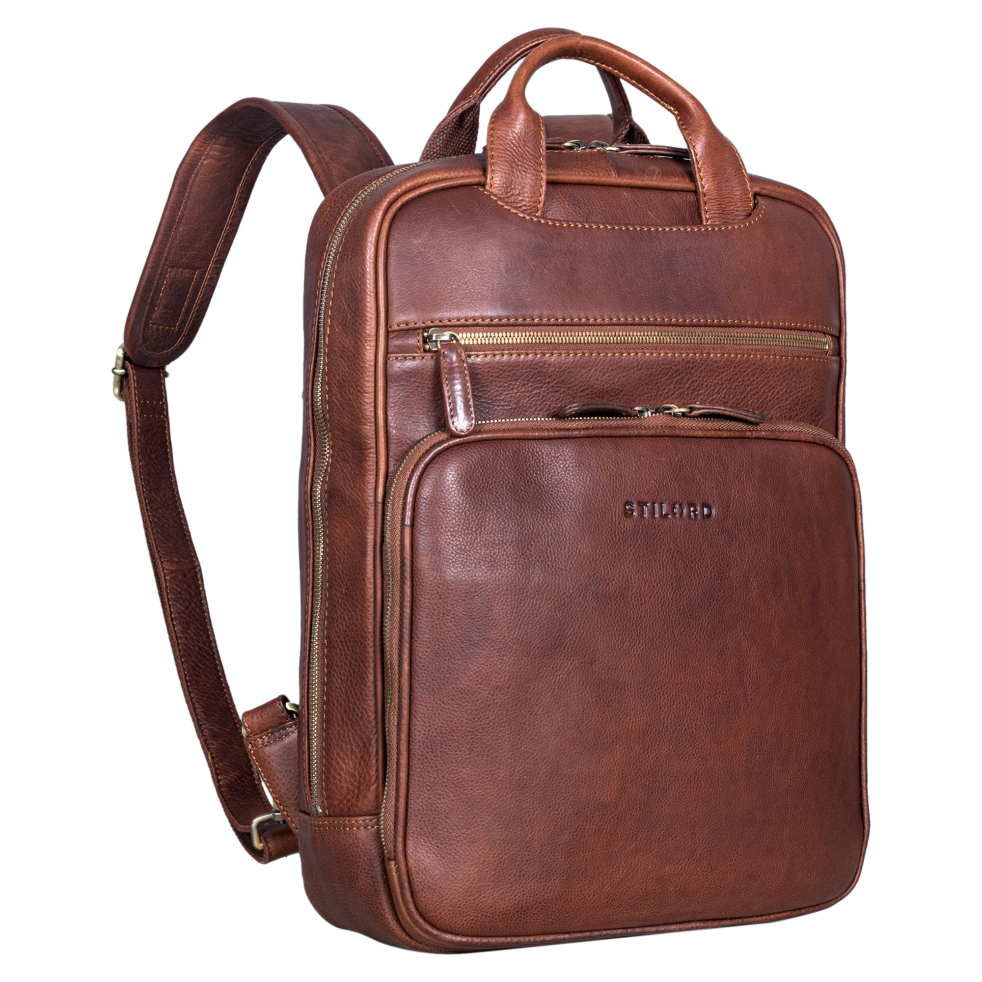 Rucksack Leder Cognac Retro