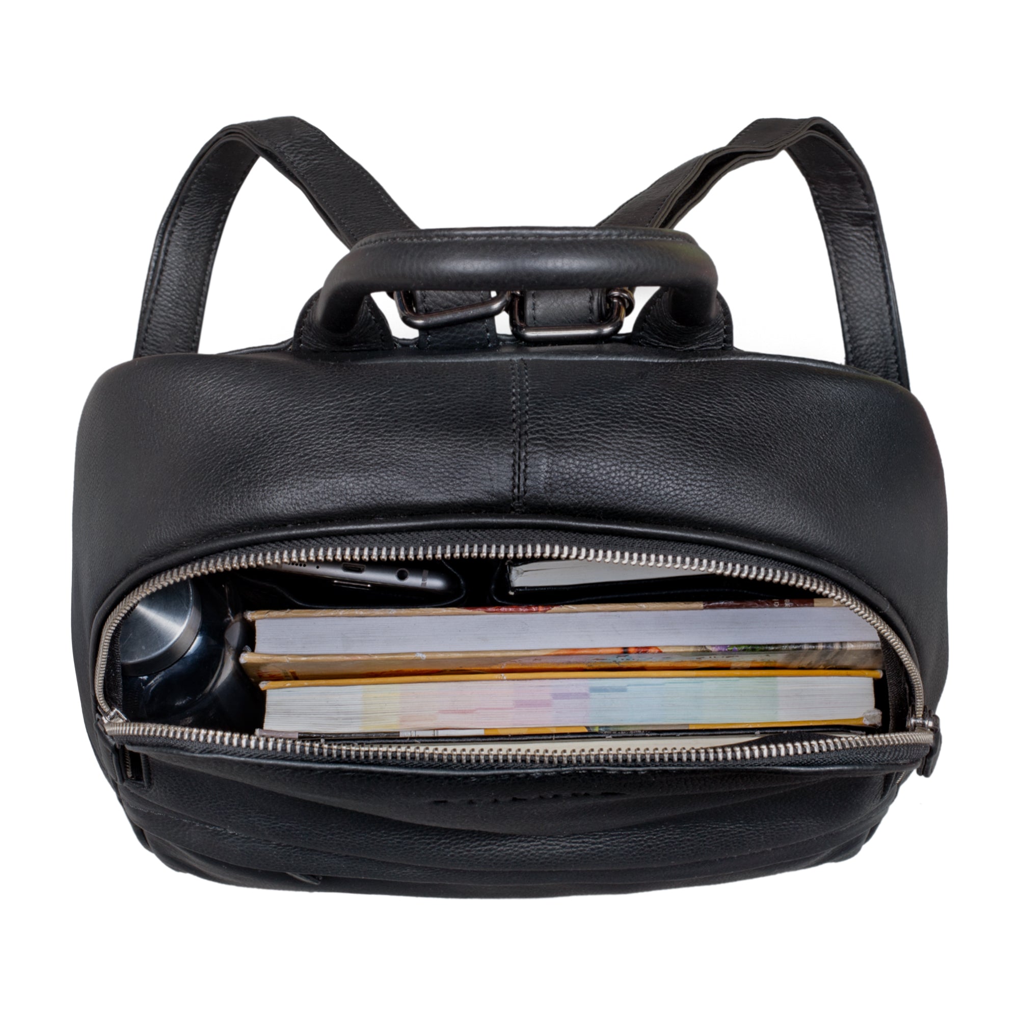 Vintage Schultertasche Leder Schwarz