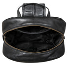Schulrucksack schwarz Leder